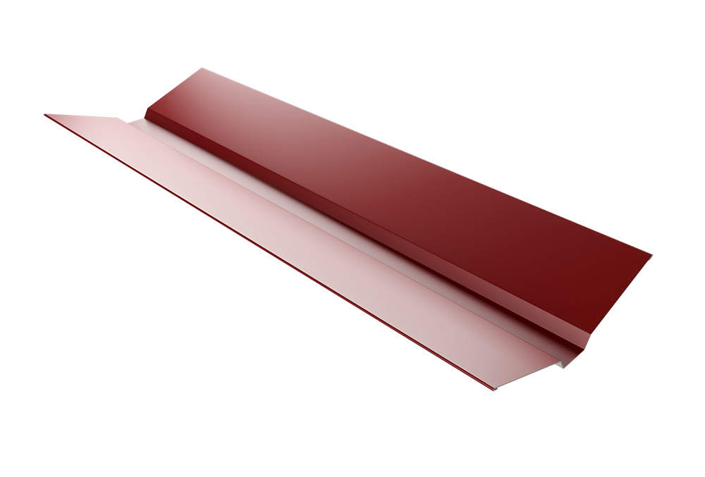 Ендова верхняя оцинкованная 100 х 30 х 100 мм длина 1.25м толщ. 0.45мм цвет Красный (6 шт)