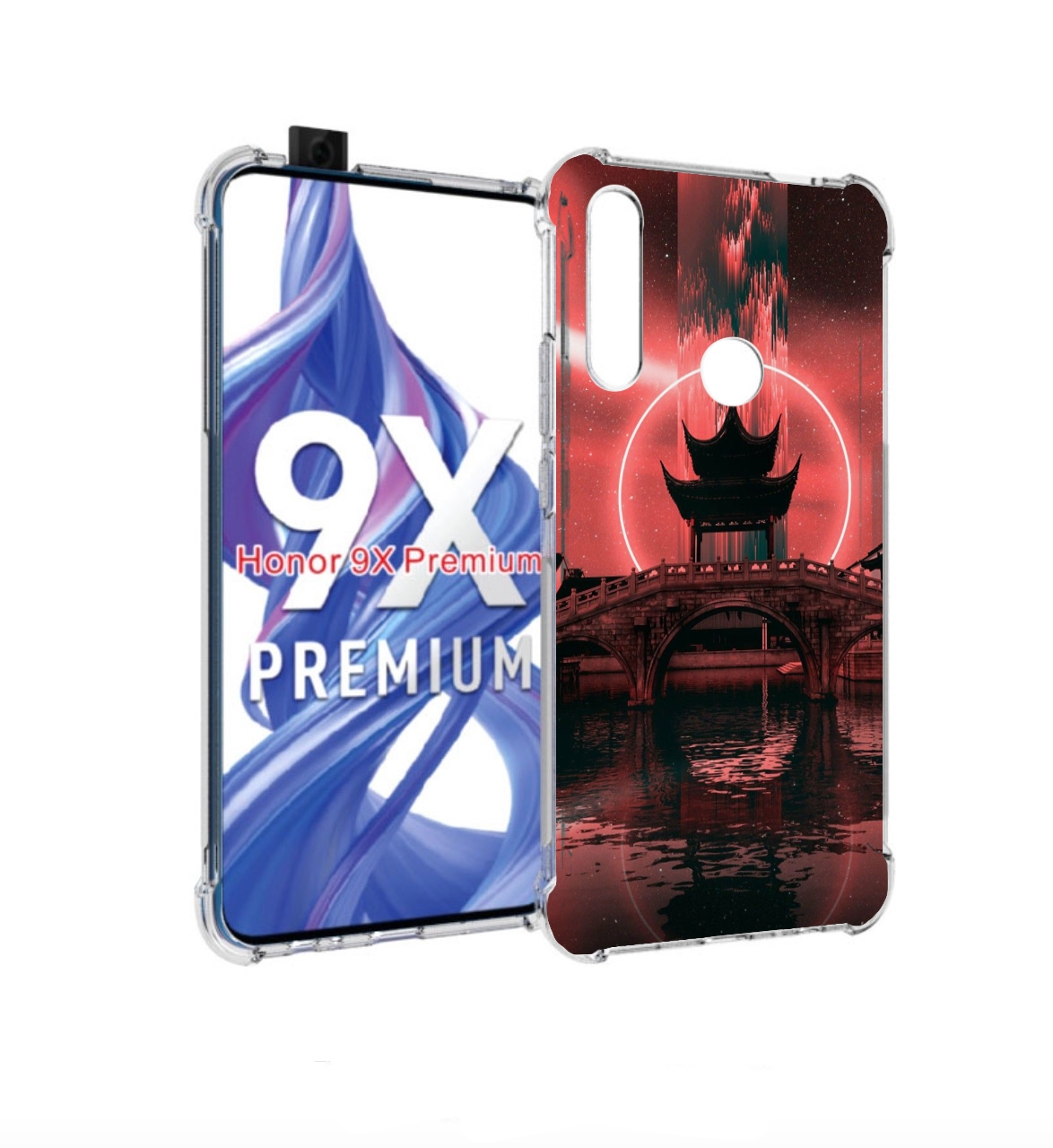 

Чехол бампер MyPads японский мост красный фон для Honor 9X (STK-, Прозрачный, Tocco