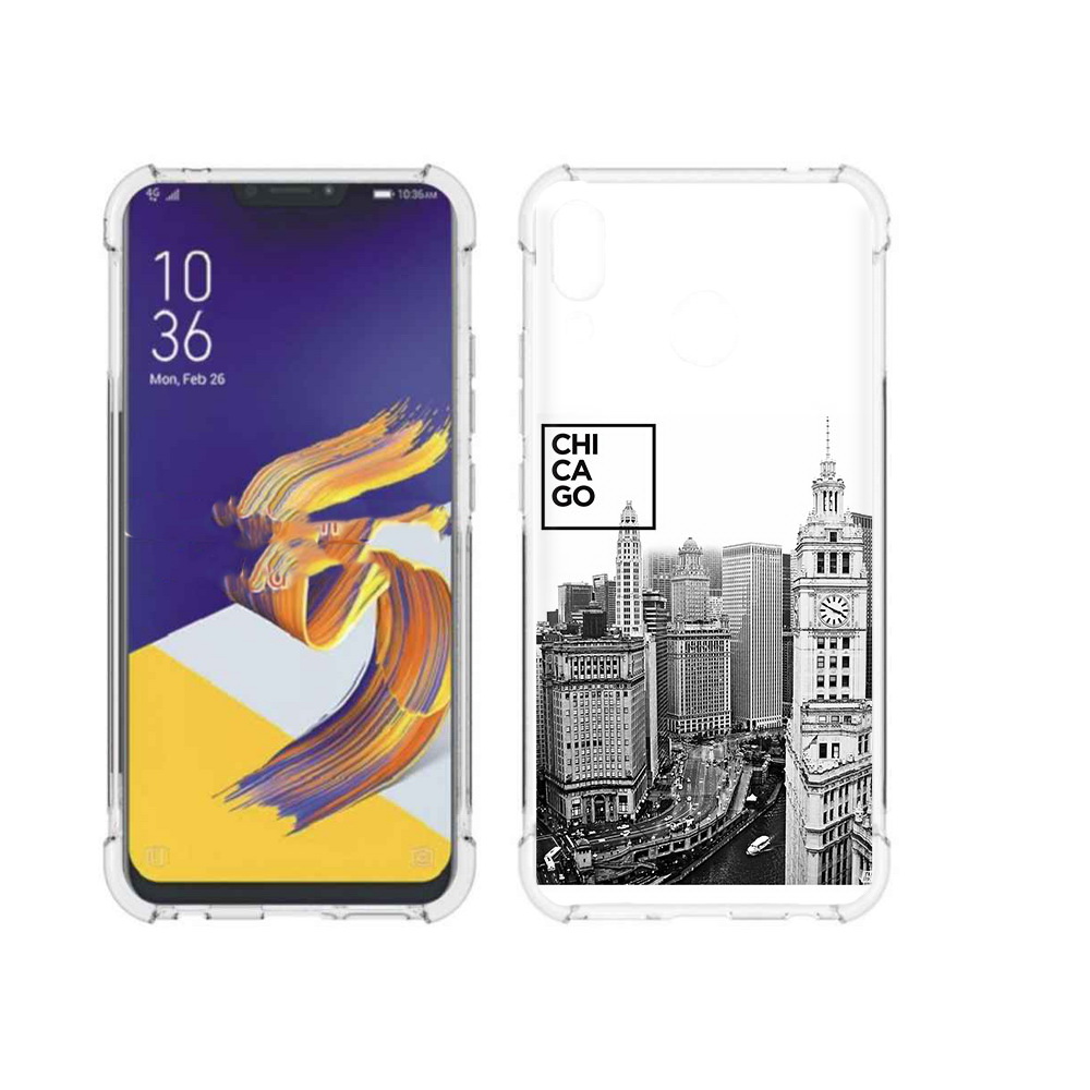 

Чехол MyPads Tocco для Asus ZenFone 5 черно белый чикаго, Прозрачный, Tocco
