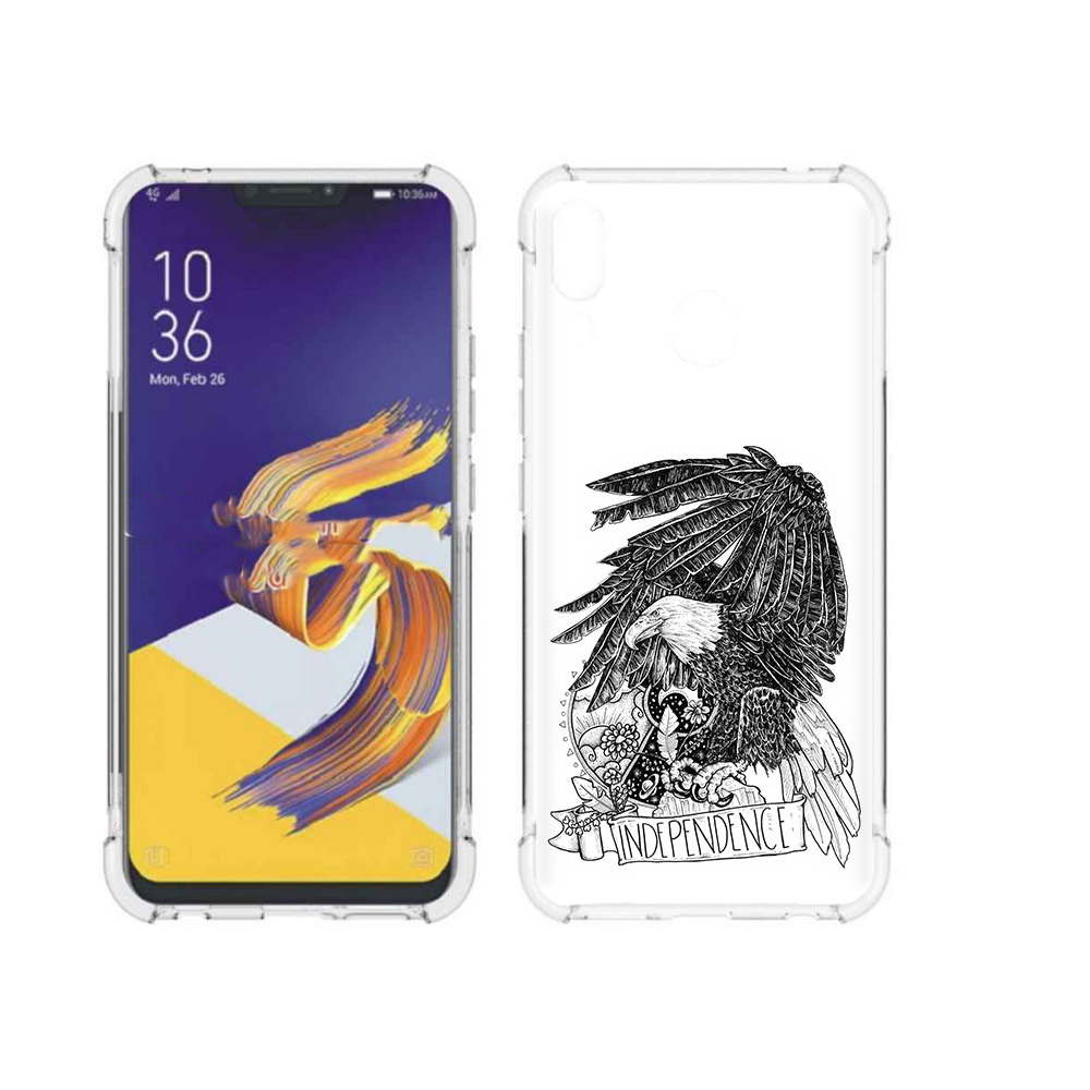 

Чехол MyPads Tocco для Asus ZenFone 5 черно белый сокол, Прозрачный, Tocco