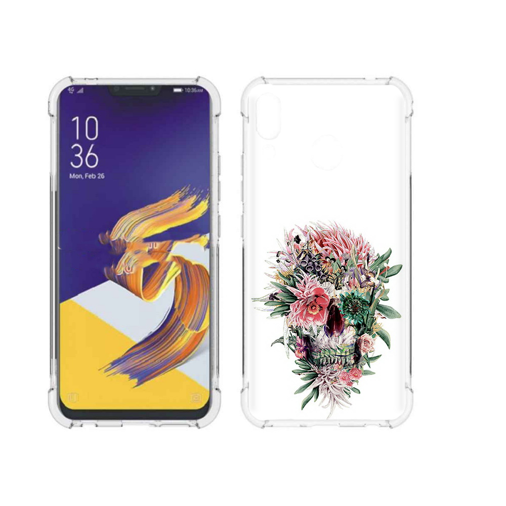 Чехол MyPads Tocco для Asus ZenFone 5 череп из цветов
