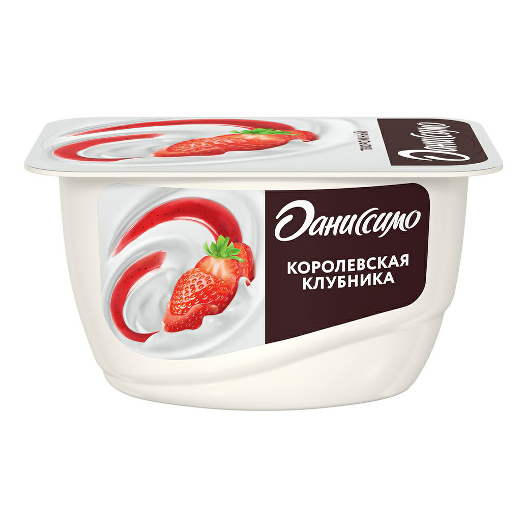 фото Продукт творожный danone даниссимо королевская клубника 5,6% 130 г