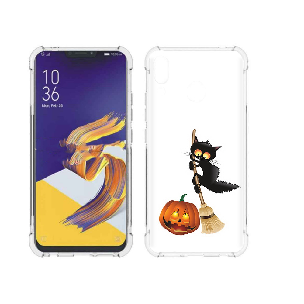 

Чехол MyPads Tocco для Asus ZenFone 5 хэлуинский котик, Прозрачный, Tocco