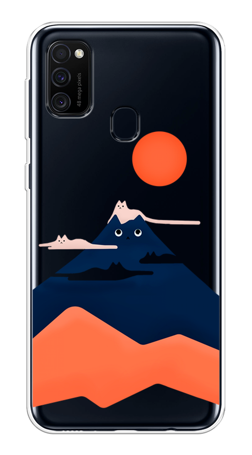 

Чехол на Samsung Galaxy M30s/M21 "Кот-гора", Черный;оранжевый, 29850-4
