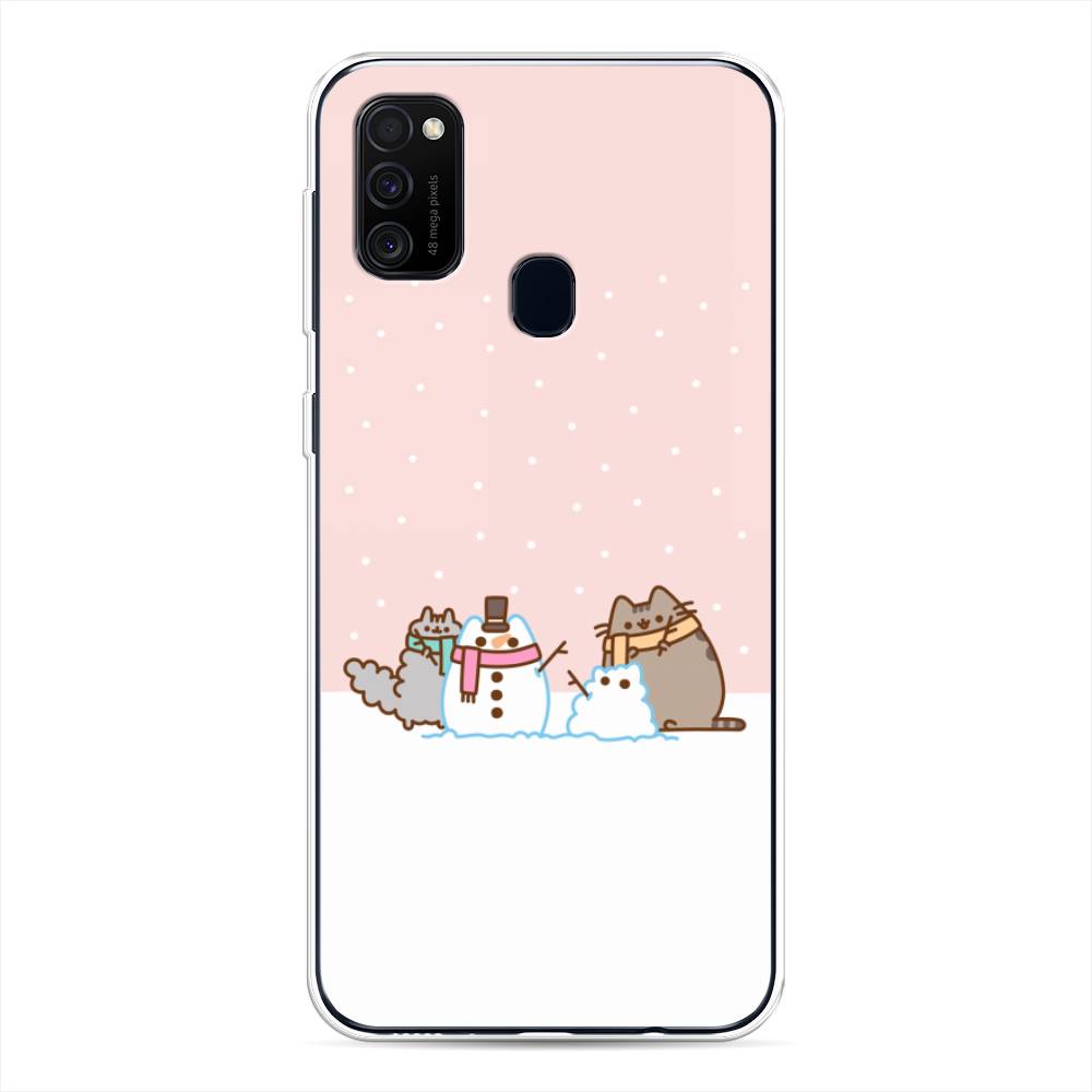 

Чехол для Samsung Galaxy M30s/M21 "Котики в снегу", Розовый;белый;серый, 29850-5