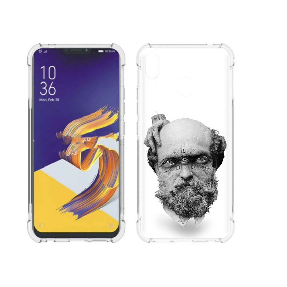 

Чехол MyPads Tocco для Asus ZenFone 5 страшный бородатый мужчина абстракция, Прозрачный, Tocco