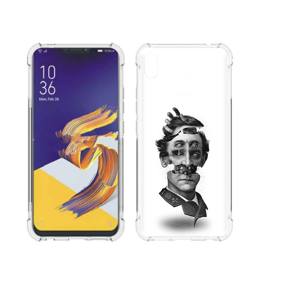 

Чехол MyPads Tocco для Asus ZenFone 5 страшное лицо абстракция, Прозрачный, Tocco