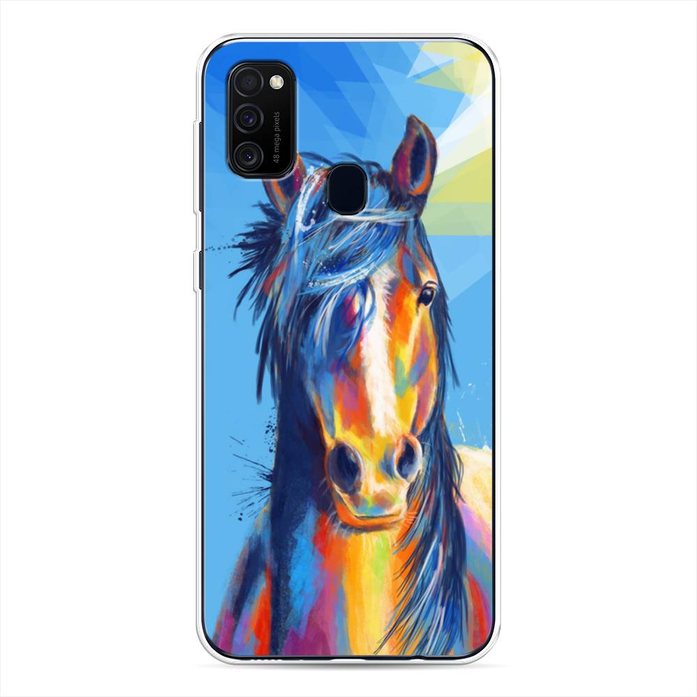 

Чехол для Samsung Galaxy M30s/M21 "Лошадь арт 3", Голубой;желтый;синий, 29850-1