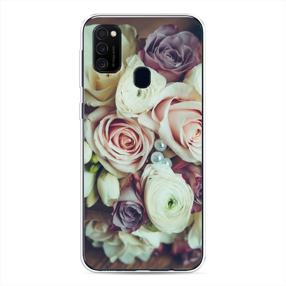 

Чехол для Samsung Galaxy M30s/M21 "Свадебный букет", Белый;фиолетовый, 29850-2