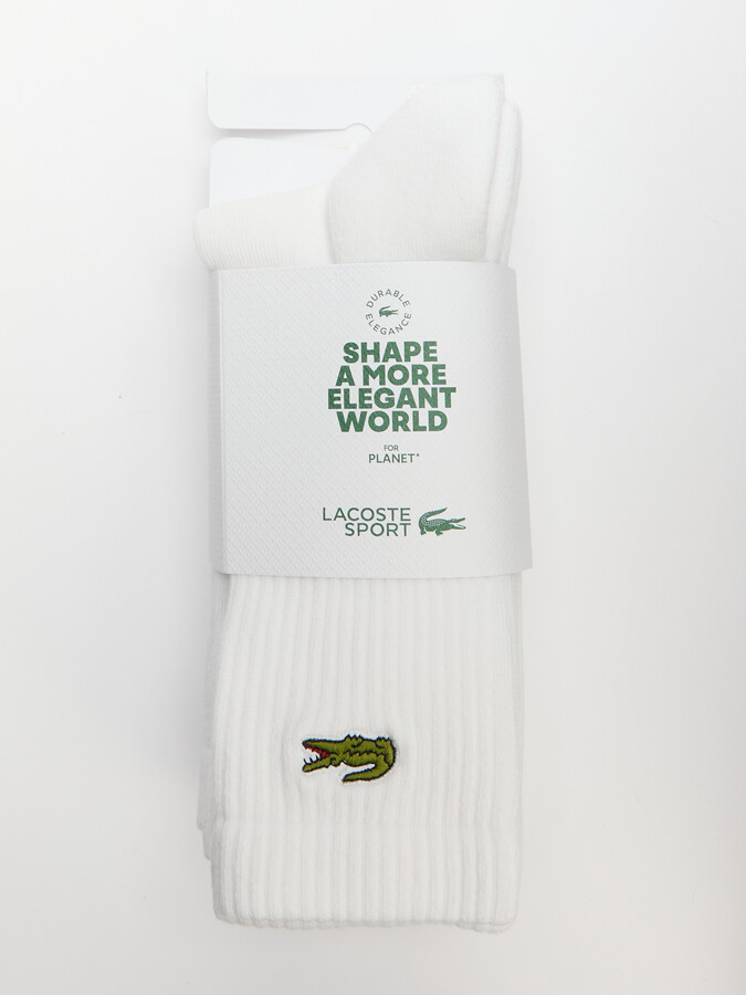 Комплект носков унисекс LACOSTE RA4182 белых 41-45 3шт 4440₽