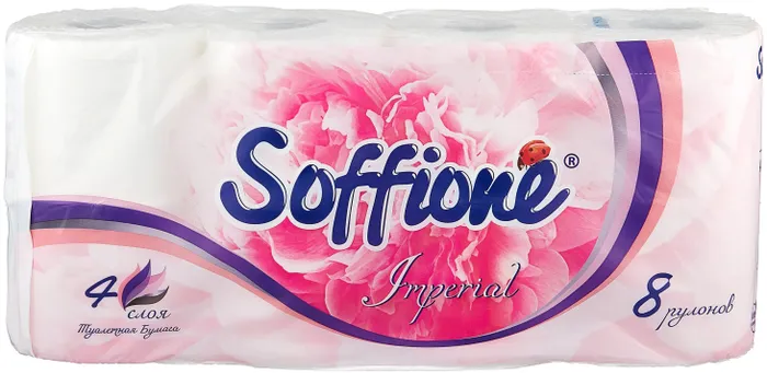 Туалетная бумага Soffione Imperial 4 слоя 8 рулонов туалетная бумага soffione imperial четырехслойная 8 рулонов