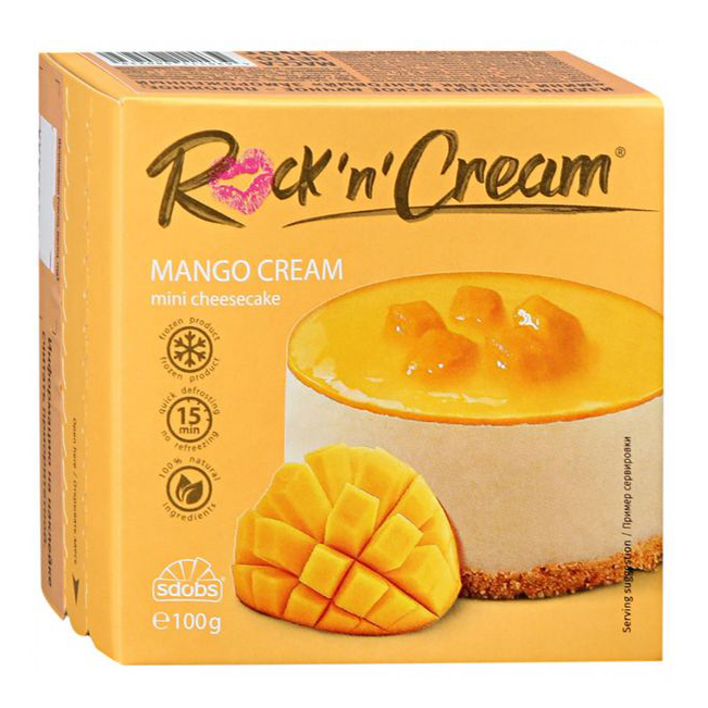 фото Пирожное rock'n'cream чизкейк манговый с пюре и кусочками манго 70 г