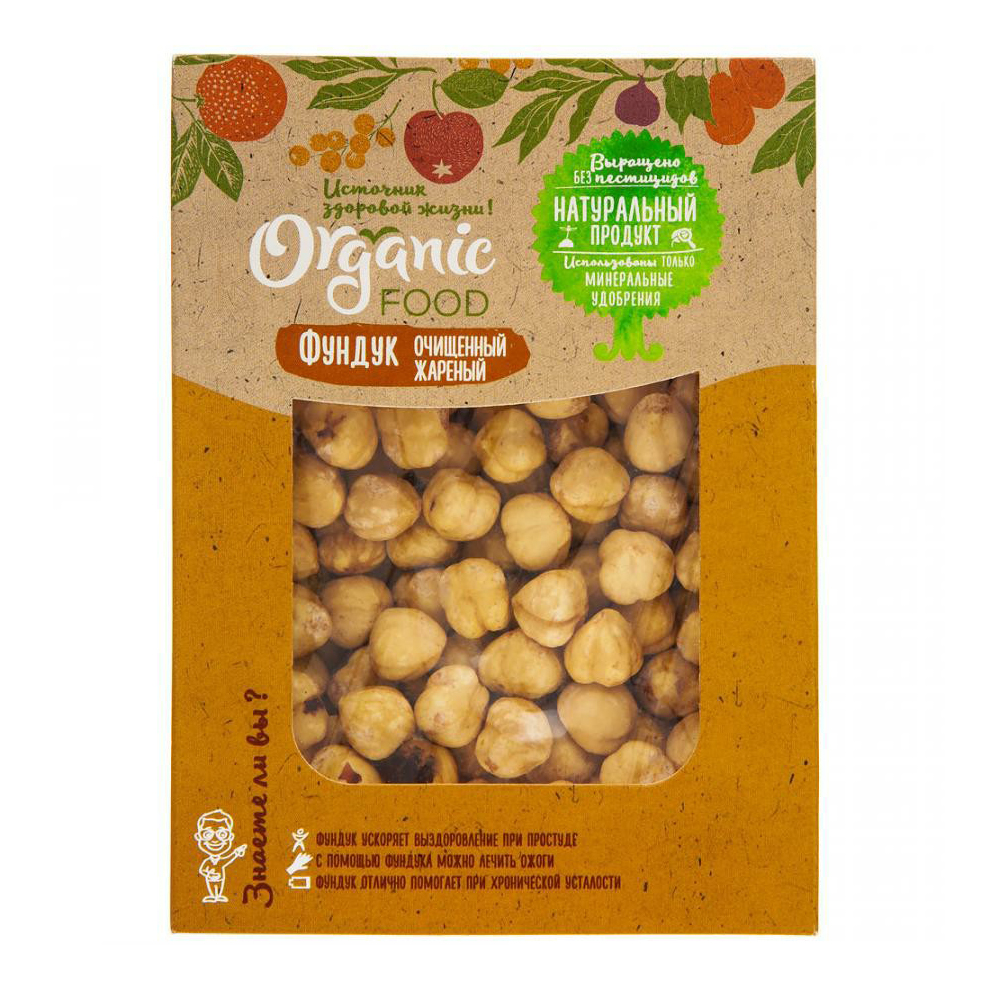 

Фундук Organic food жареный очищенный 150 г