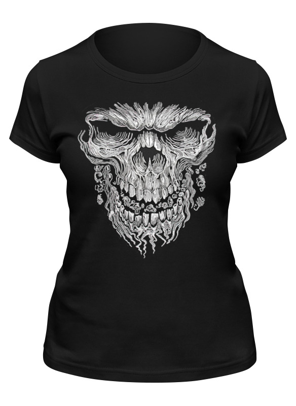 

Футболка женская Printio Skull art черная L, Черный, Skull art