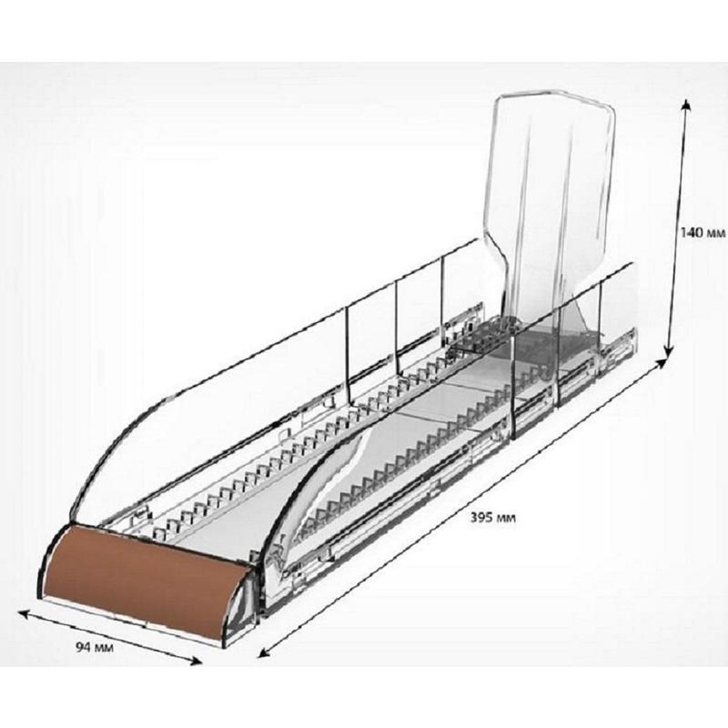 

Дисплей-лоток для выкладки плиточного шоколада пластик 140х395х94мм 4шт