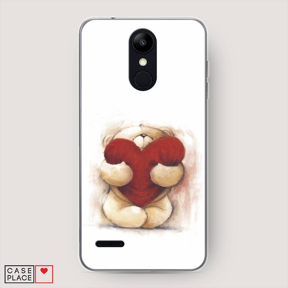 

Чехол Awog на LG K9 (K8 2018) "Мишка с сердцем 1", Белый;красный;бежевый, 83750-6