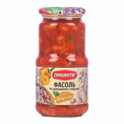 

Фасоль Пиканта по-домашнему с грибами 530 г