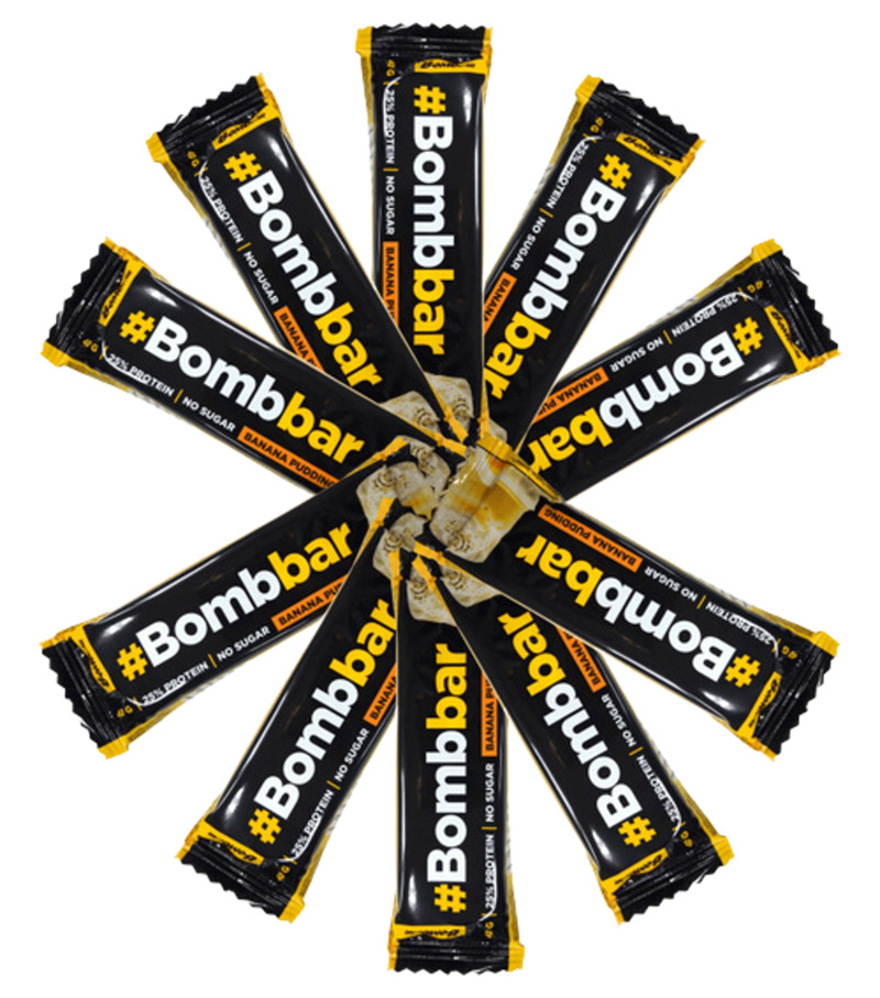 фото Bombbar bombbar, протеиновый батончик в шоколаде 10шт х 40г (банановый пудинг)