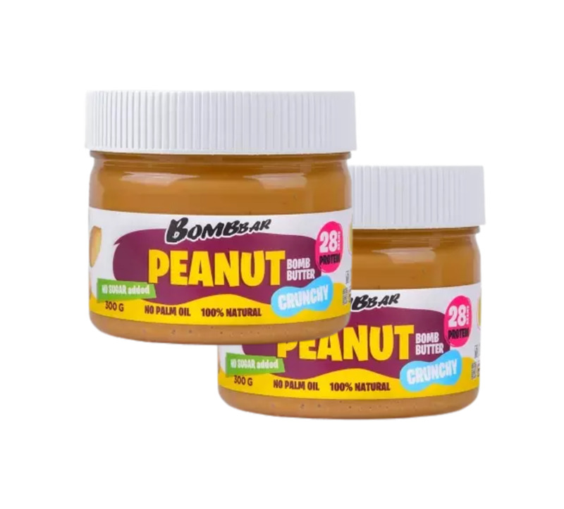 

Арахисовая паста Bombbar Peanut Bomb Butter Cranchy 300 г peanut, 2 шт., Peanut Bomb Butter Cranchy