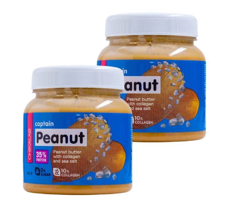 фото Арахисовая паста chikalab captain peanut 250 г sea salt, 2 шт.