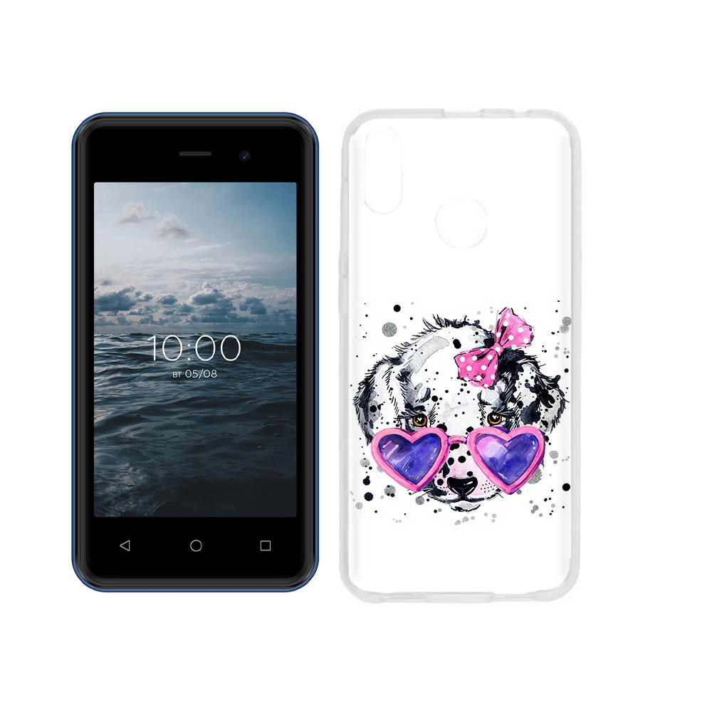

Чехол MyPads Tocco для BQ 4030G Nice Mini долматинец в очках, Прозрачный, Tocco