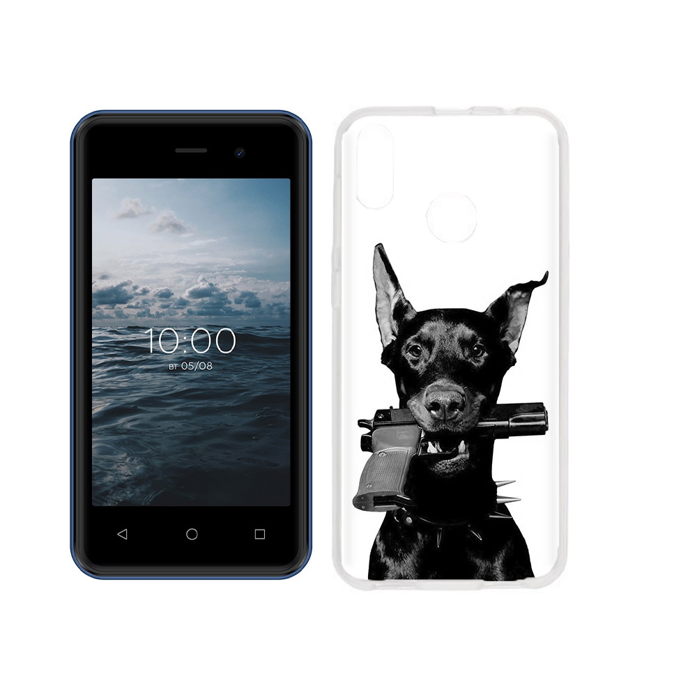 

Чехол MyPads Tocco для BQ 4030G Nice Mini доберман с пистолетом, Прозрачный, Tocco