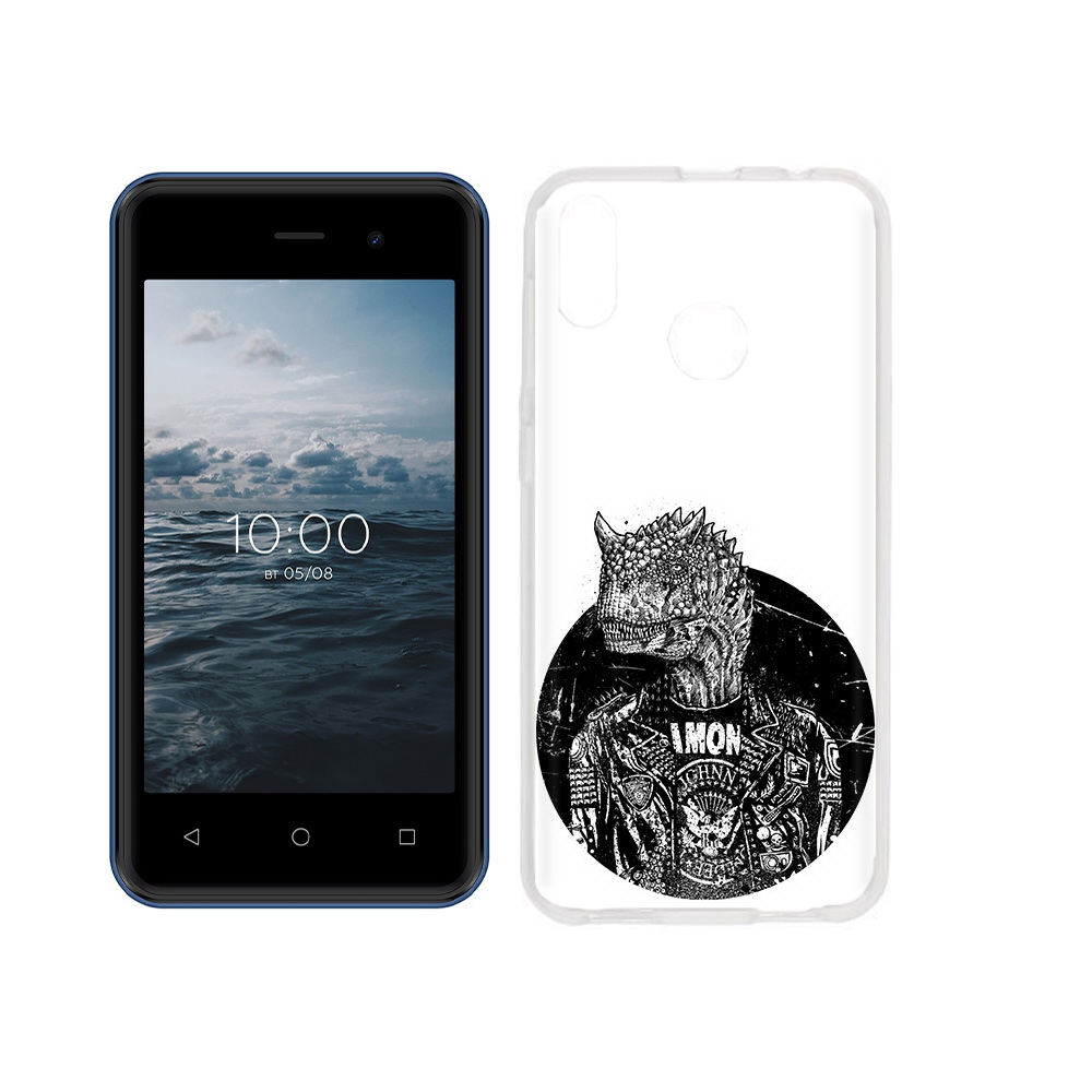

Чехол MyPads Tocco для BQ 4030G Nice Mini динозавр в куртке, Прозрачный, Tocco