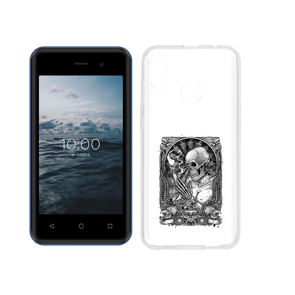 

Чехол MyPads Tocco для BQ 4030G Nice Mini девушка скелет, Прозрачный, Tocco