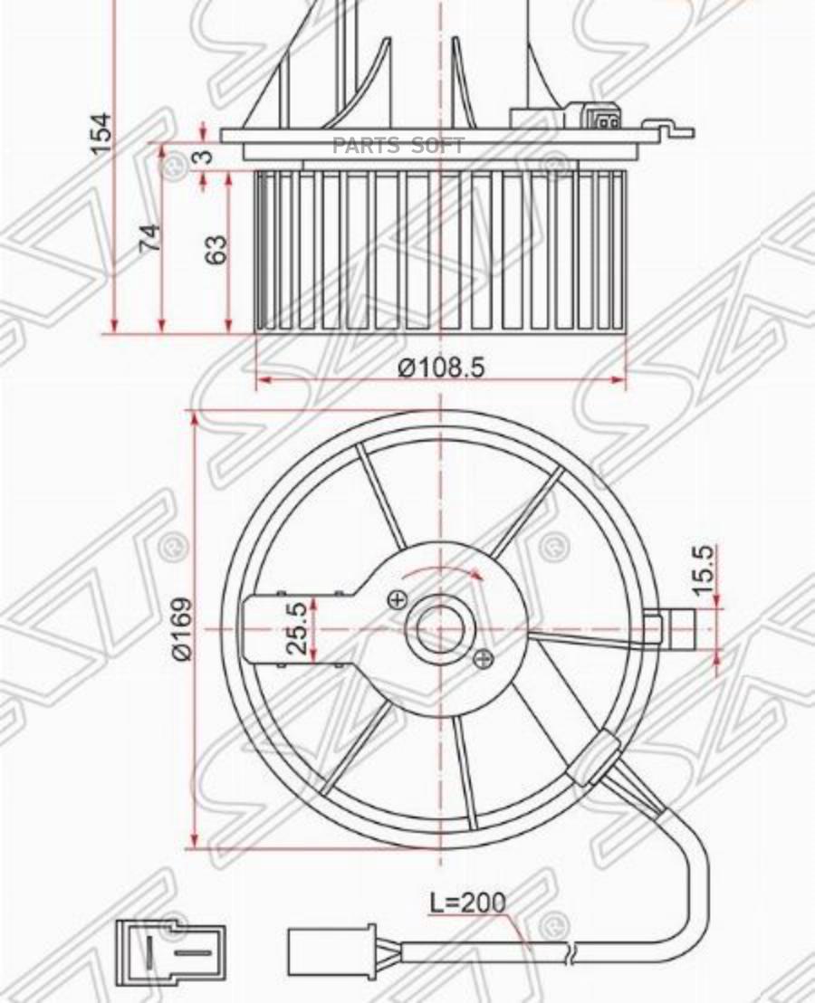 

SAT Мотор отопителя салона AUDI 80 86-96/VOLKSWAGEN TRANSPORTER T4 90-03/PASSAT B4 88-97