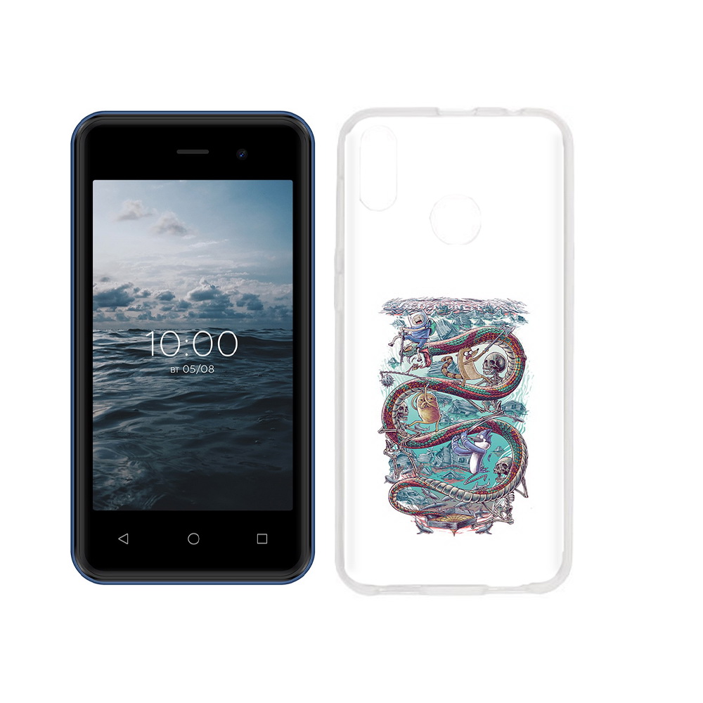 

Чехол MyPads Tocco для BQ 4030G Nice Mini время приключений страшилка, Прозрачный, Tocco