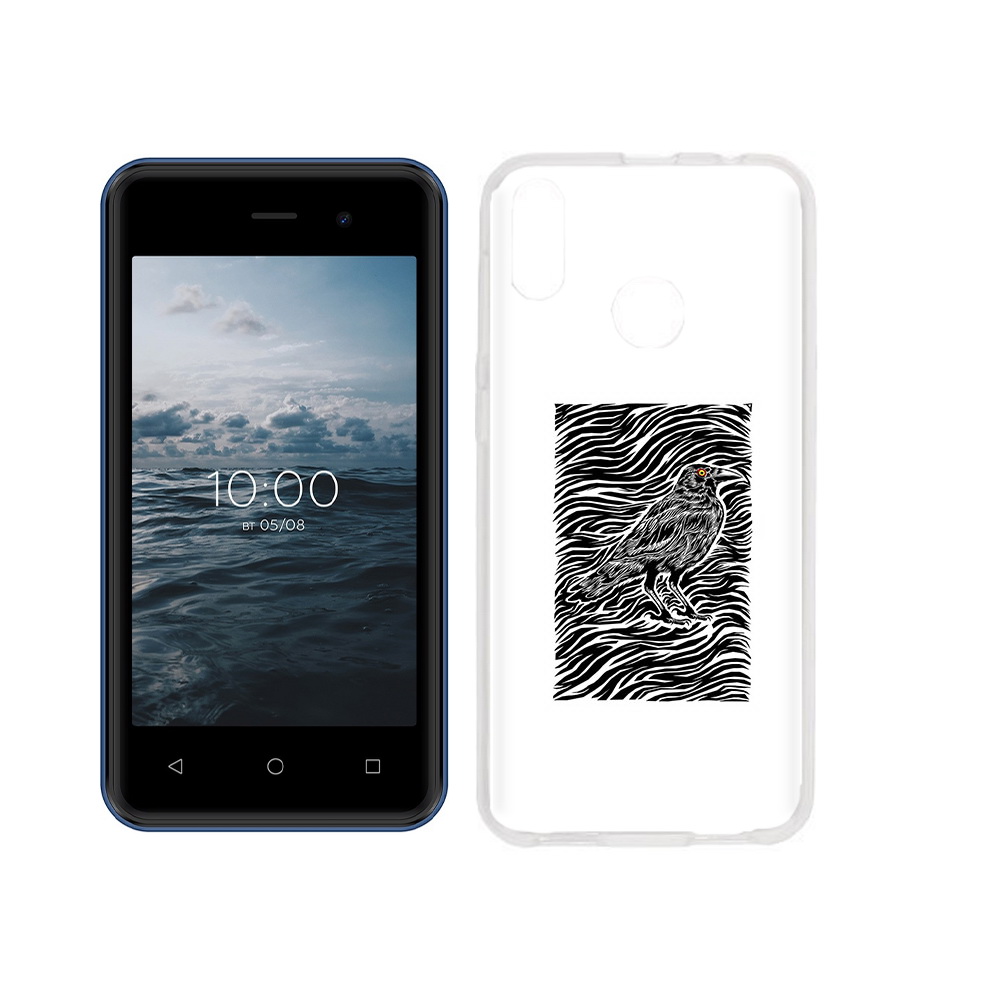 

Чехол MyPads Tocco для BQ 4030G Nice Mini ворон в абстракции, Прозрачный, Tocco