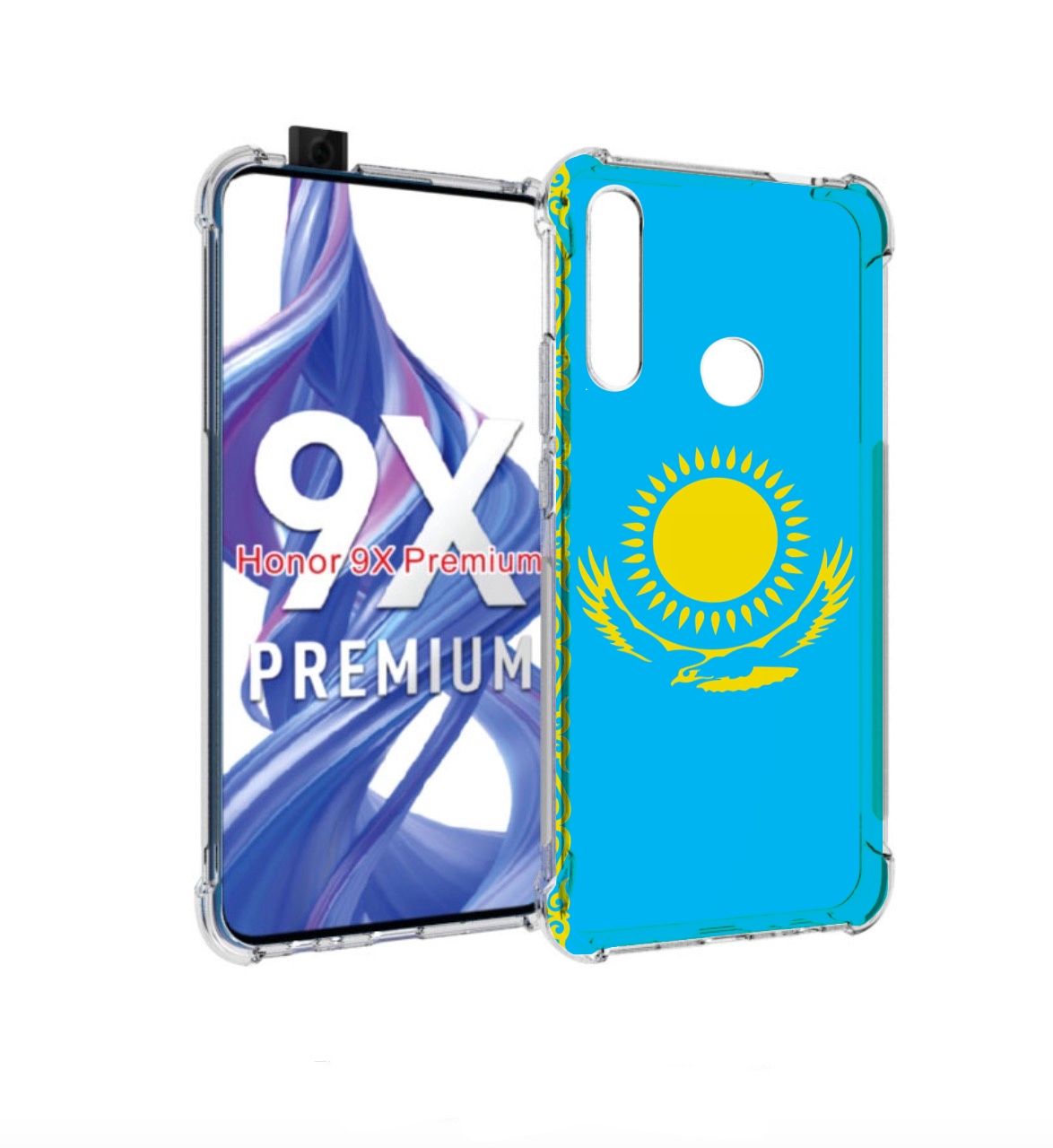 

Чехол бампер MyPads флаг Казахстана-1 для Honor 9X (STK-LX1)/Hua, Прозрачный, Tocco