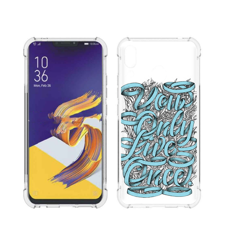 

Чехол MyPads Tocco для Asus ZenFone 5 слова из ленты абстракция, Прозрачный, Tocco