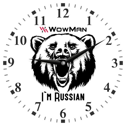 Настенные часы WowMan Russian Bear kvadrat