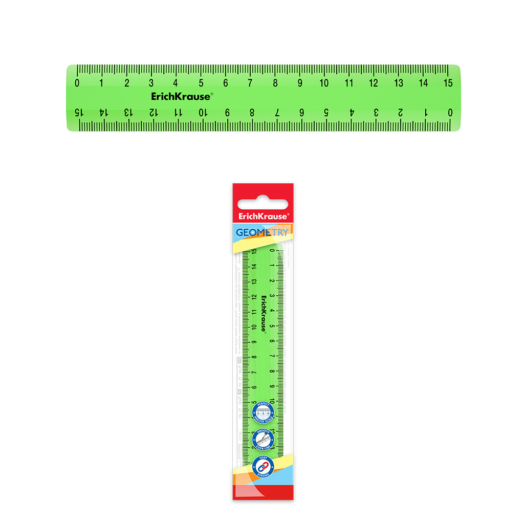 

Линейка пластиковая ErichKrause Neon, 15см, зеленый, в флоупаке