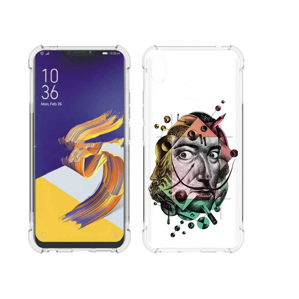 

Чехол MyPads Tocco для Asus ZenFone 5 разноцветное лицо абстракция, Прозрачный, Tocco
