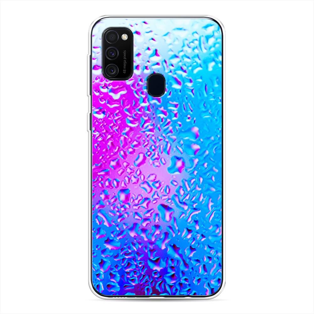 

Чехол для Samsung Galaxy M30s/M21 "Капли на стекле", Голубой;розовый, 29850-3
