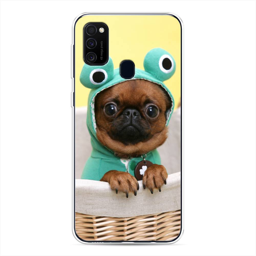 

Чехол для Samsung Galaxy M30s/M21 "Собачка в шапке лягушки", Коричневый;желтый;голубой, 29850-1