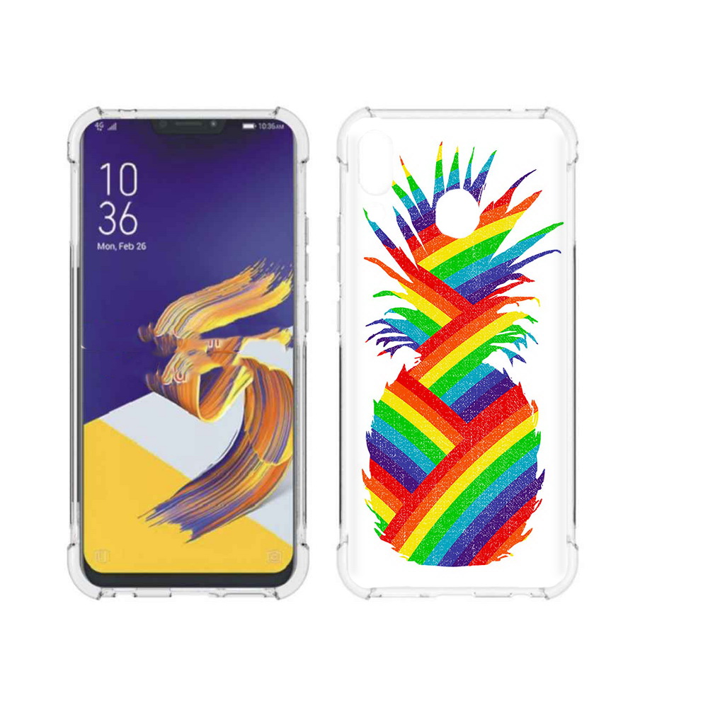 

Чехол MyPads Tocco для Asus ZenFone 5 радужный ананас, Прозрачный, Tocco