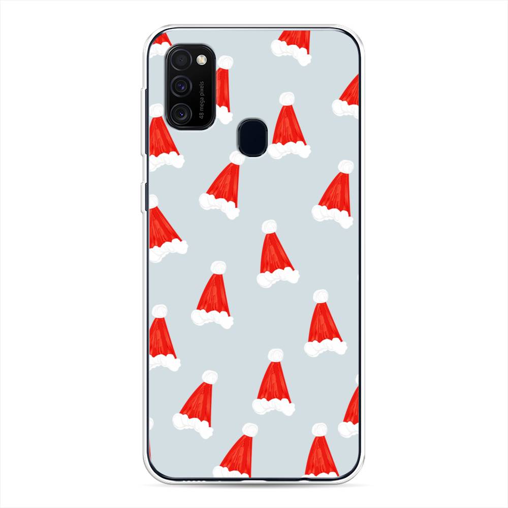 

Чехол для Samsung Galaxy M30s/M21 "Новогодние шапочки", Белый;красный;серый, 29850-5