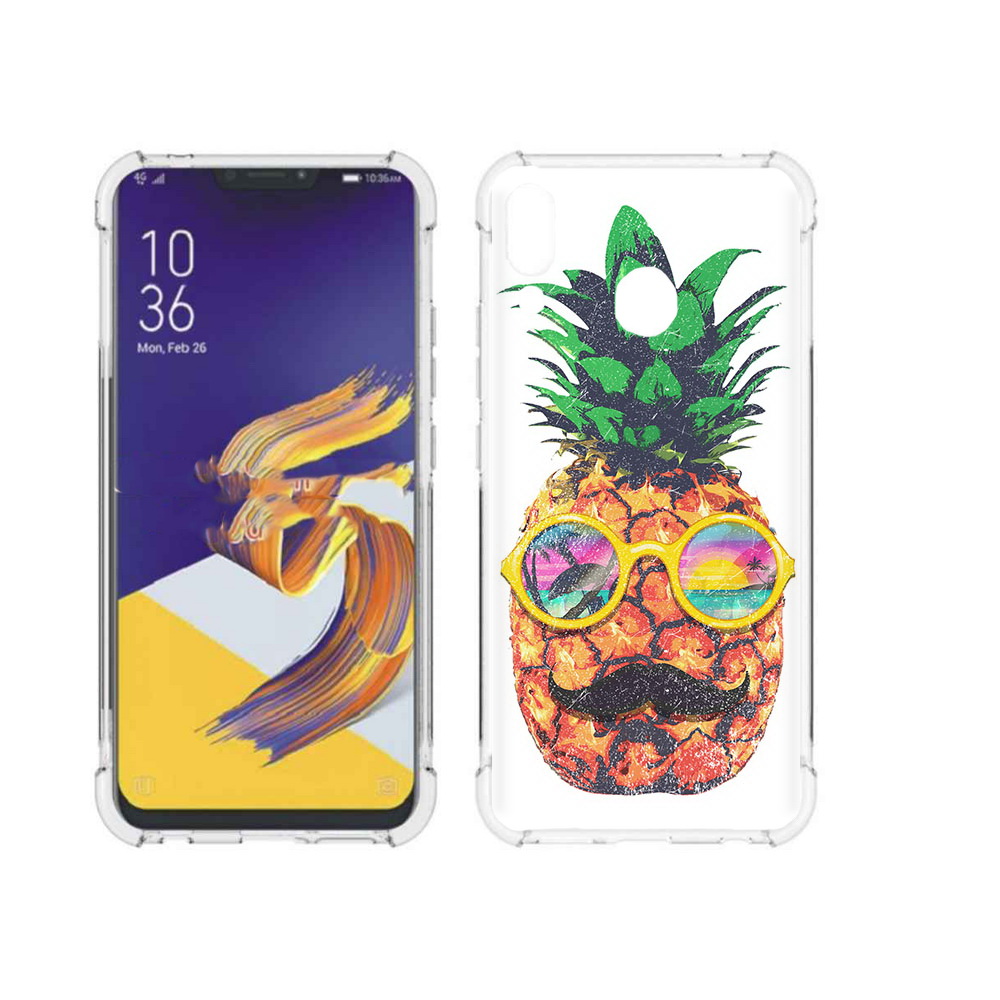 

Чехол MyPads Tocco для Asus ZenFone 5 прикольный ананас с лицом, Прозрачный, Tocco