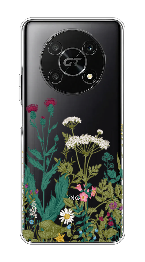 

Чехол на Honor X40 GT "Дикие полевые цветы", Зеленый;розовый;белый, 6120150-2