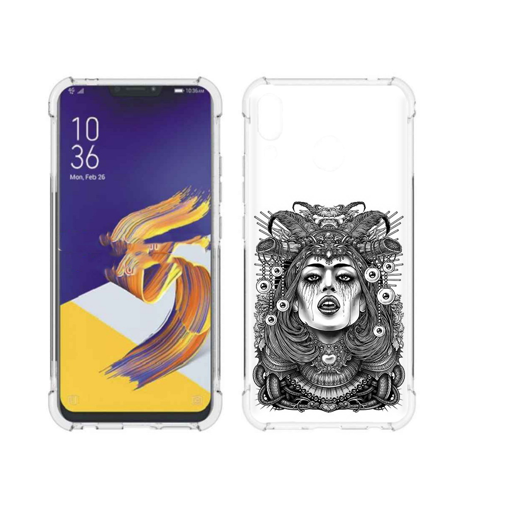 

Чехол MyPads Tocco для Asus ZenFone 5 портрет девушки черно белый, Прозрачный, Tocco