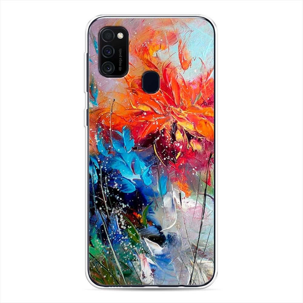 

Чехол для Samsung Galaxy M30s/M21 "Абстрактные цветы", Оранжевый;синий, 29850-4