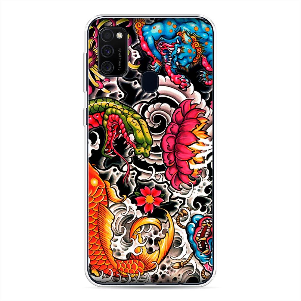 

Чехол для Samsung Galaxy M30s/M21 "Японское искусство", Красный;оранжевый;голубой, 29850-4