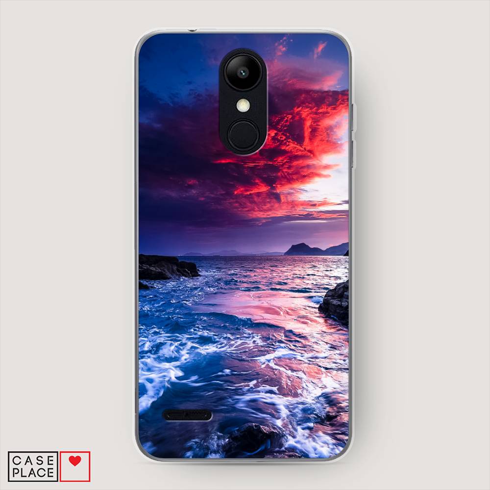 

Чехол Awog на LG K9 (K8 2018) "Волны 1", Розовый;синий, 83750-4