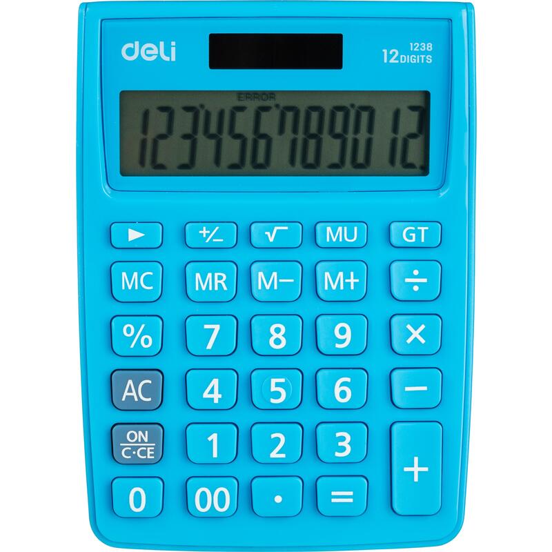 Калькулятор настольный Deli E1238, 12 разрядов, синий