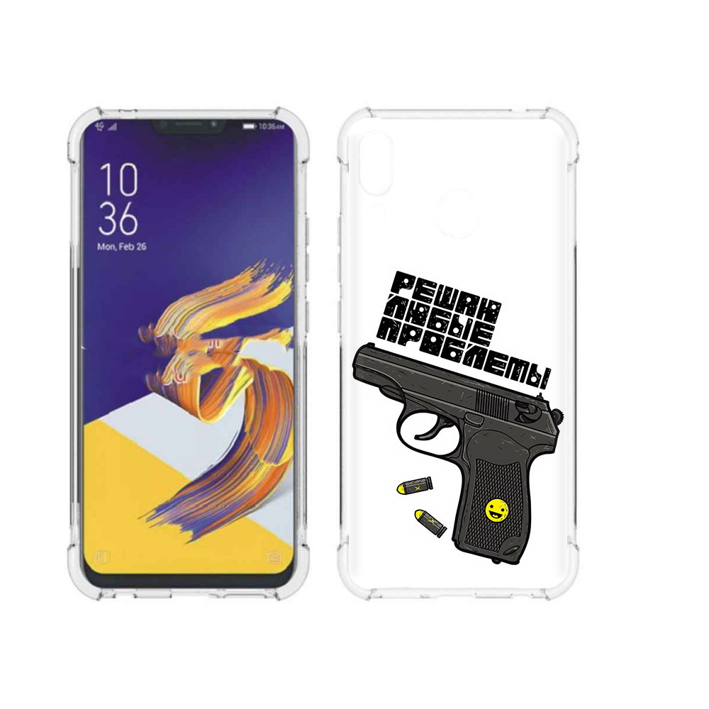 

Чехол MyPads Tocco для Asus ZenFone 5 пистолет против проблем, Прозрачный, Tocco