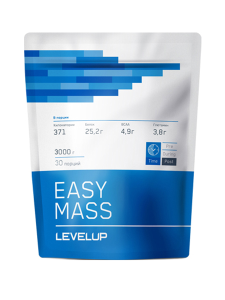 

Гейнер LevelUp Easy Mass, 3000 g (клубника), LevelUp Easy Mass, 3000 g
