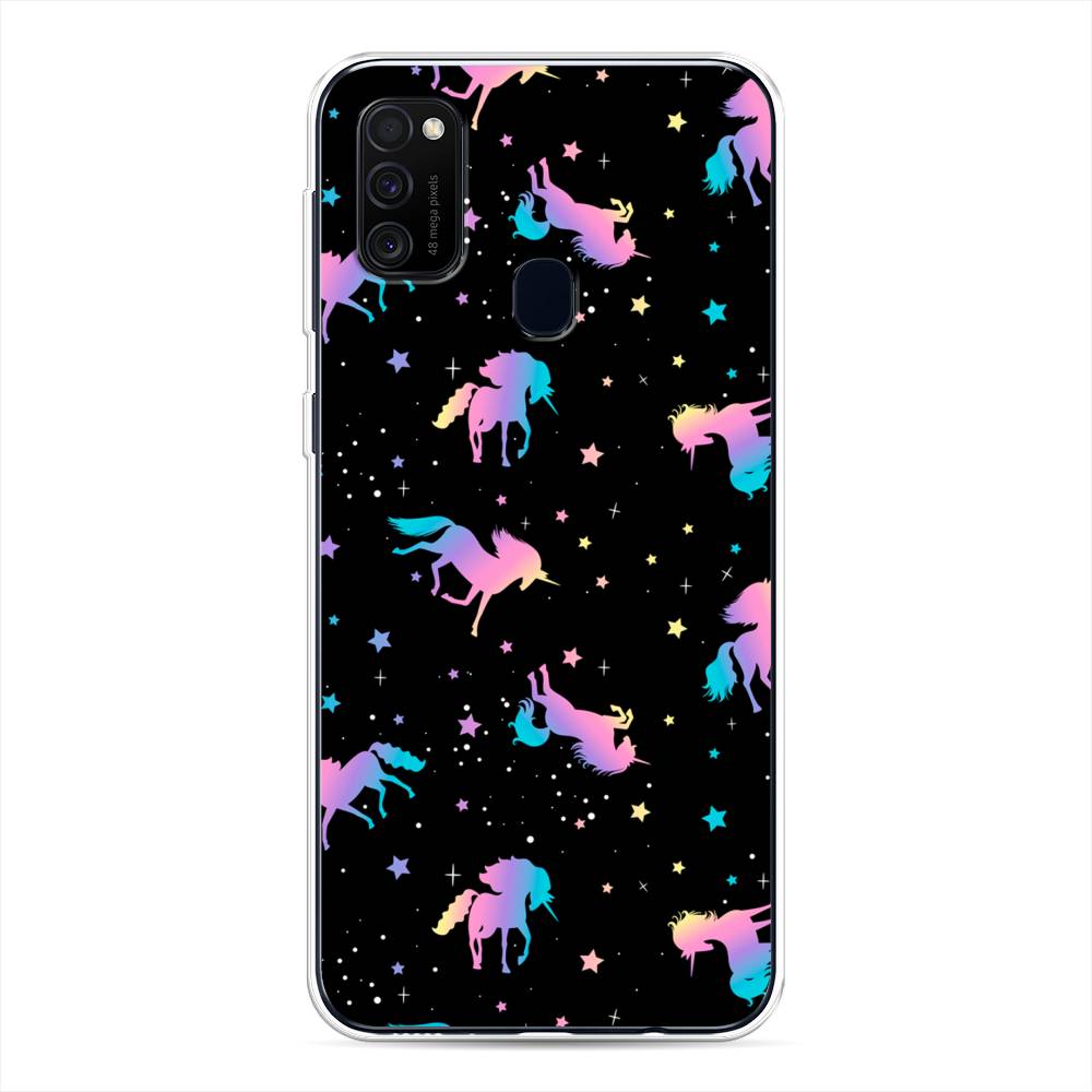 

Чехол для Samsung Galaxy M30s/M21 "Единороги градиент", Черный;розовый;голубой, 29850-1